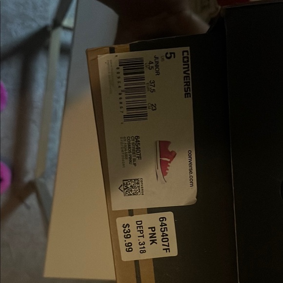 Converse Pink and White High-Top Sneakers - Picture 3 of 6